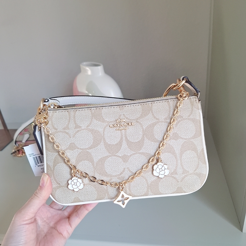 NWT!COACH NOLITA 19 IN BLOCKED SIGNATURE CANVAS C3308 + 2 extend chains - Picture 4 of 10